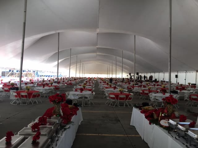 Large event canopy installation