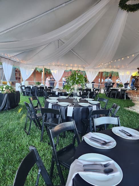 String lighting and draping