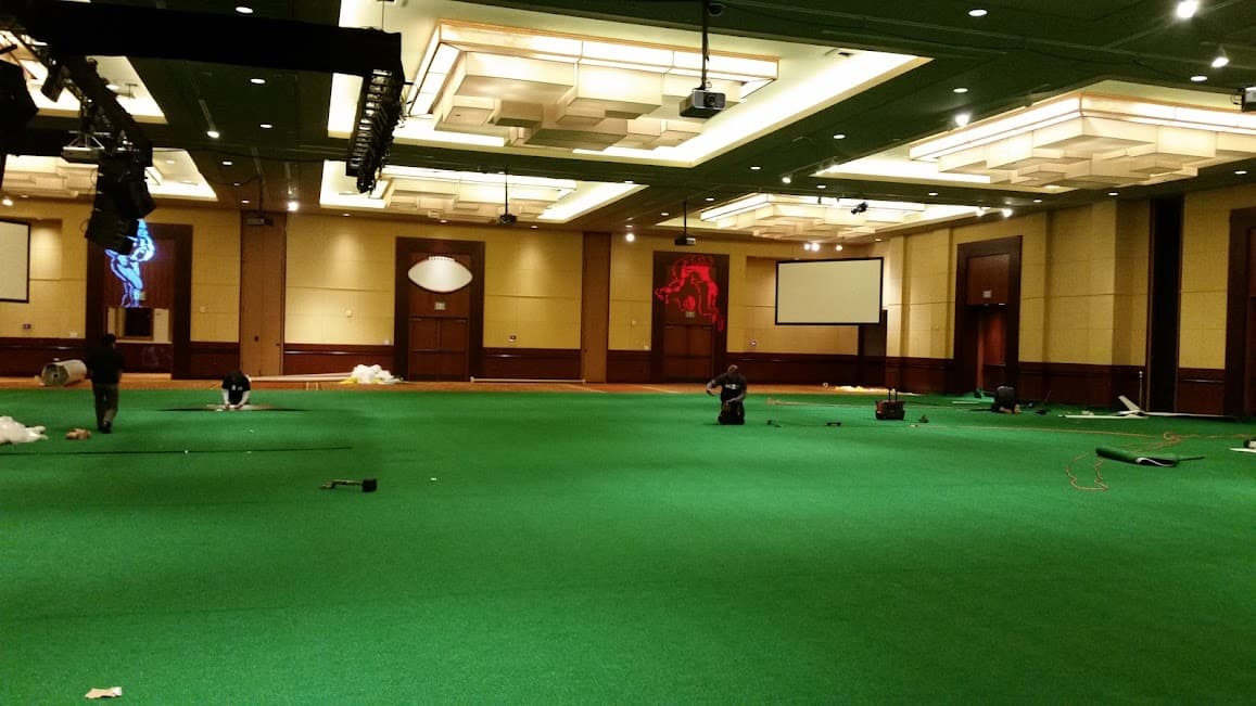 Indoor green turf