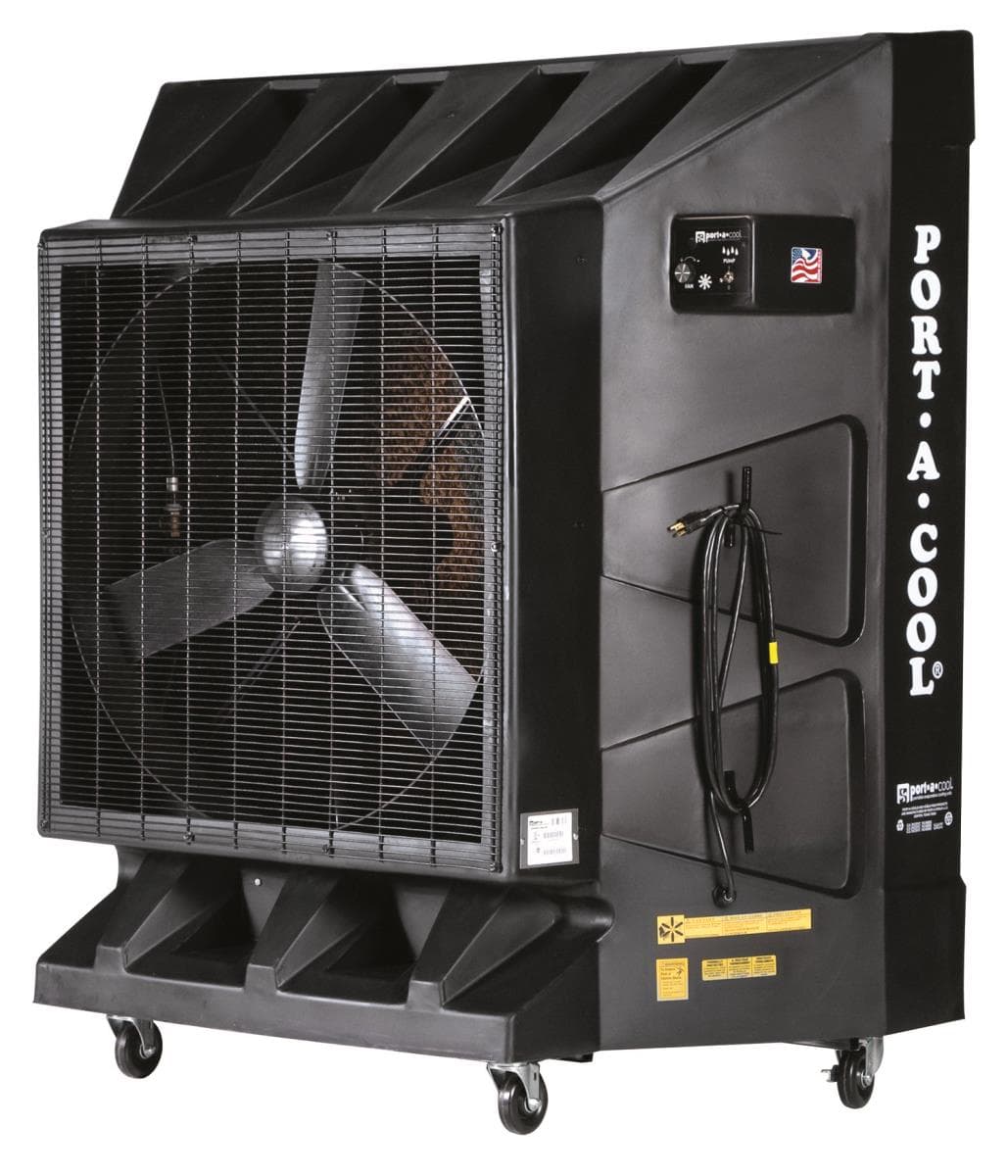 Portable evaporative cooler for an emergency shelter
