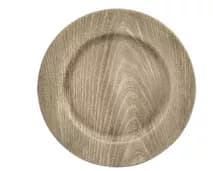 Charger Faux Wood Plastic 13"