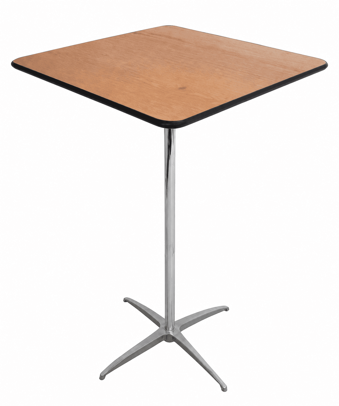 30" square wood belly bar with pedestal base