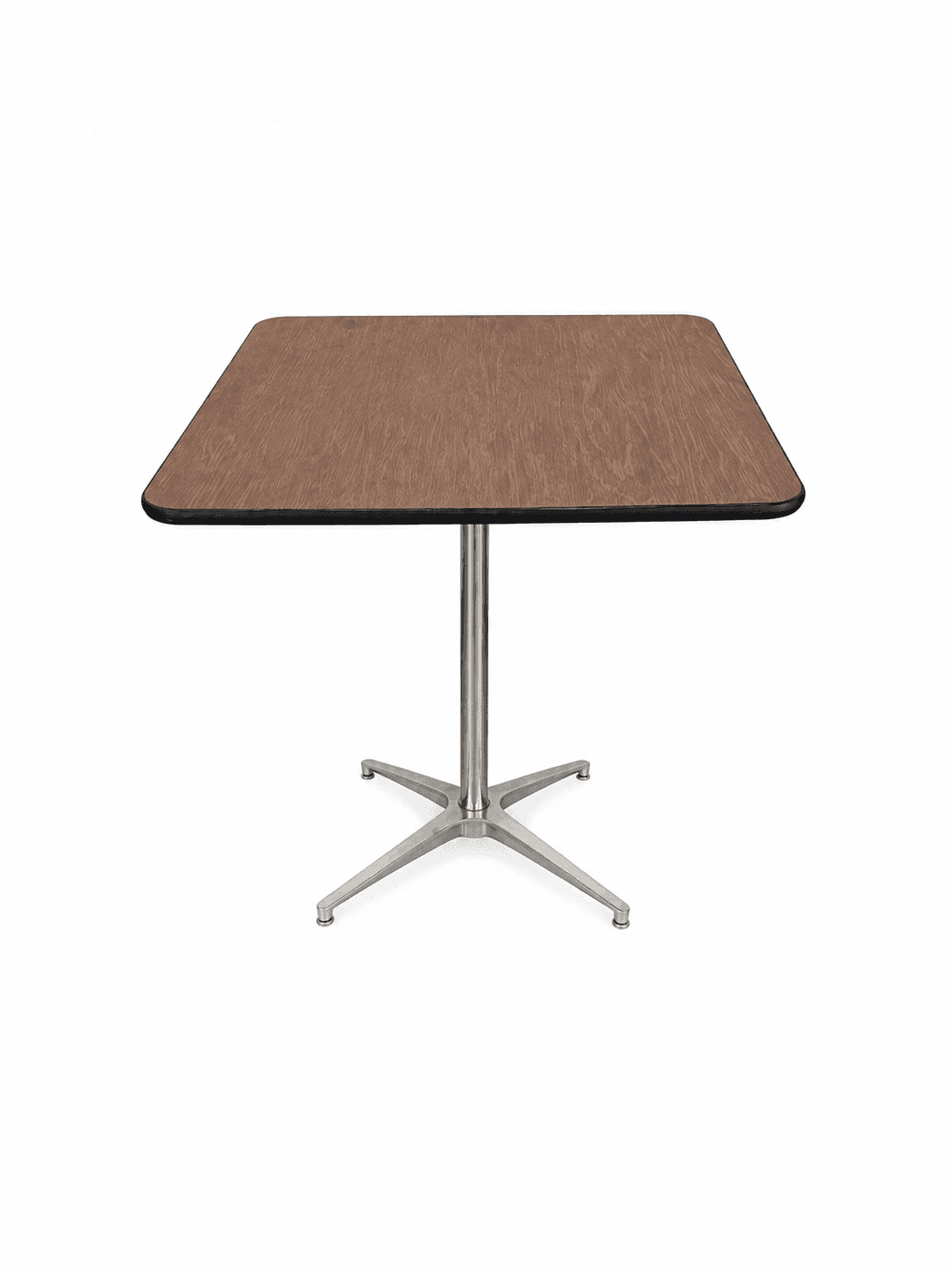 30" square wood table with pedestal base