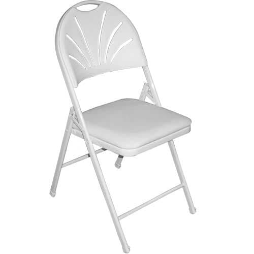 White Fan Back Padded Chair