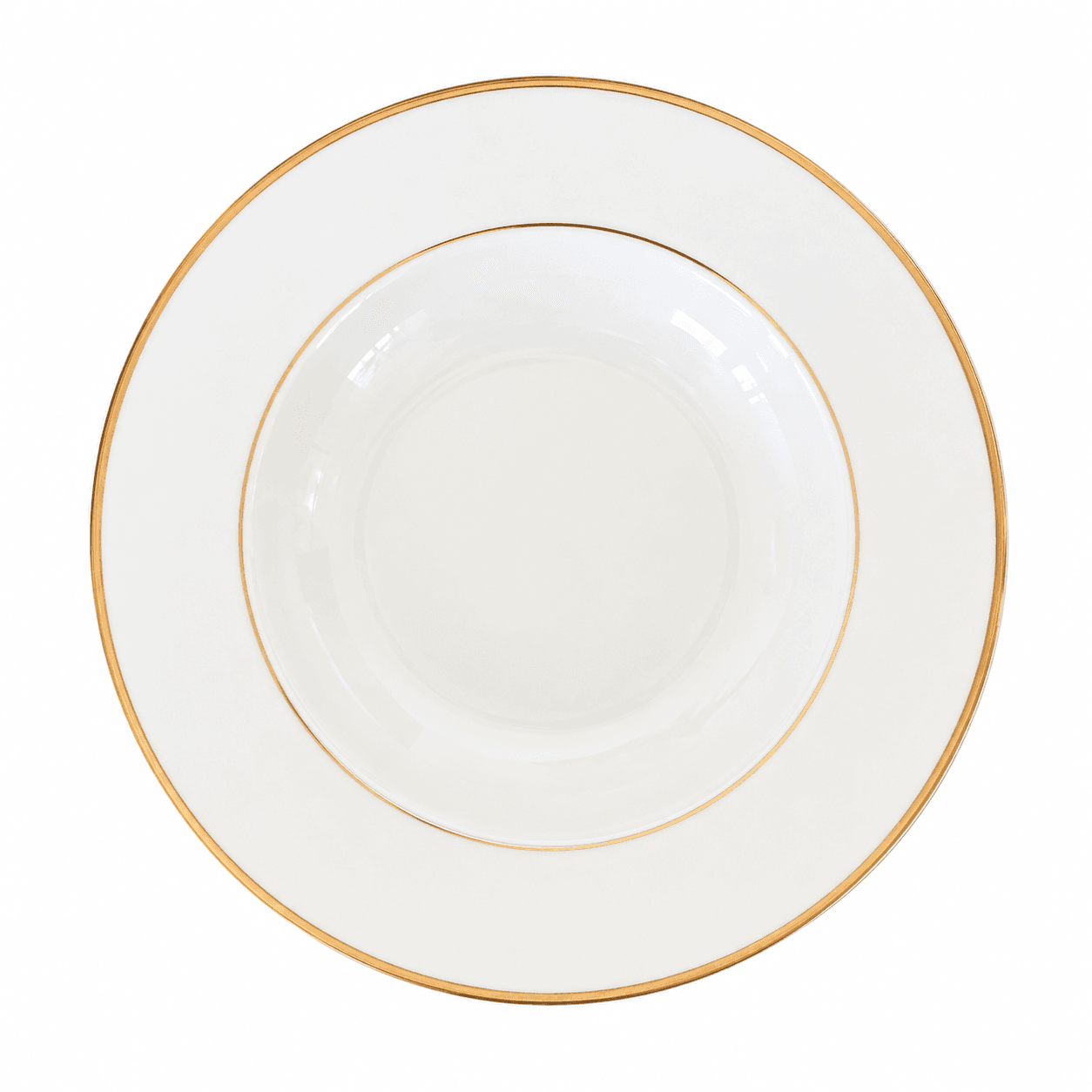 Bowl White with Gold Band “8.5