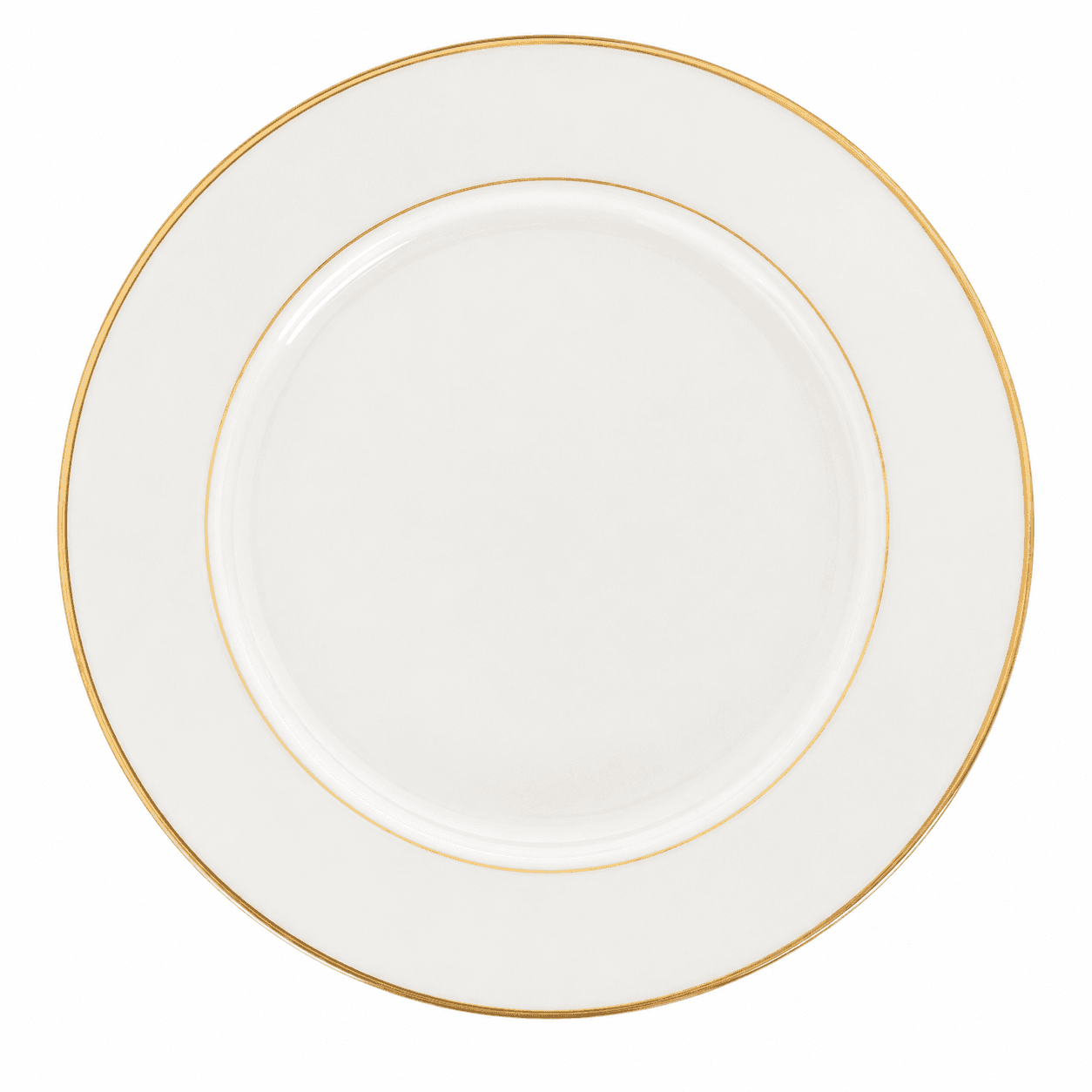 White Dinner Plate with Gold Band