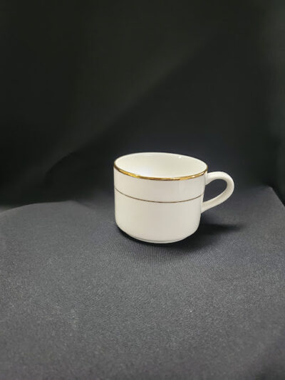 White Cup with Gold Band